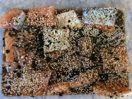 Saumon cru mariné à la vanille bio